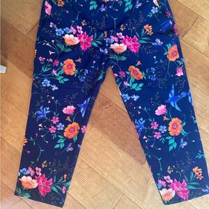 Navy Floral Print Harper Pants